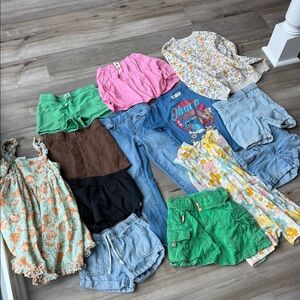 girl size 6 and size 7 large bundle shirts pants dress skirt shorts lilo stitch